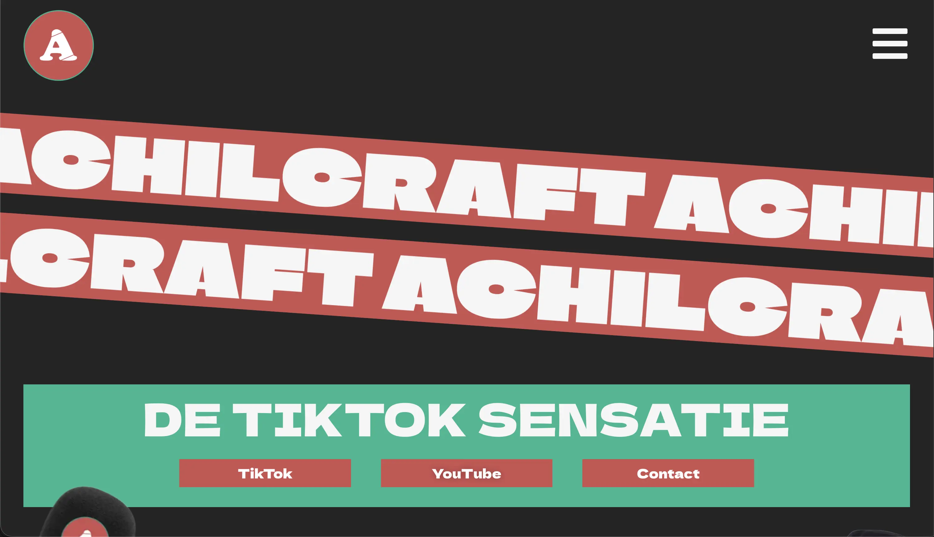 Homepage van het Achilcraft-portfolio